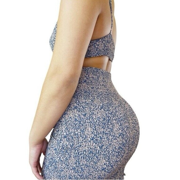 Blush BJ Floral Blue Spaghetti Strap Mini Cut-out Smocked Summer Dress Large - Picture 4 of 14